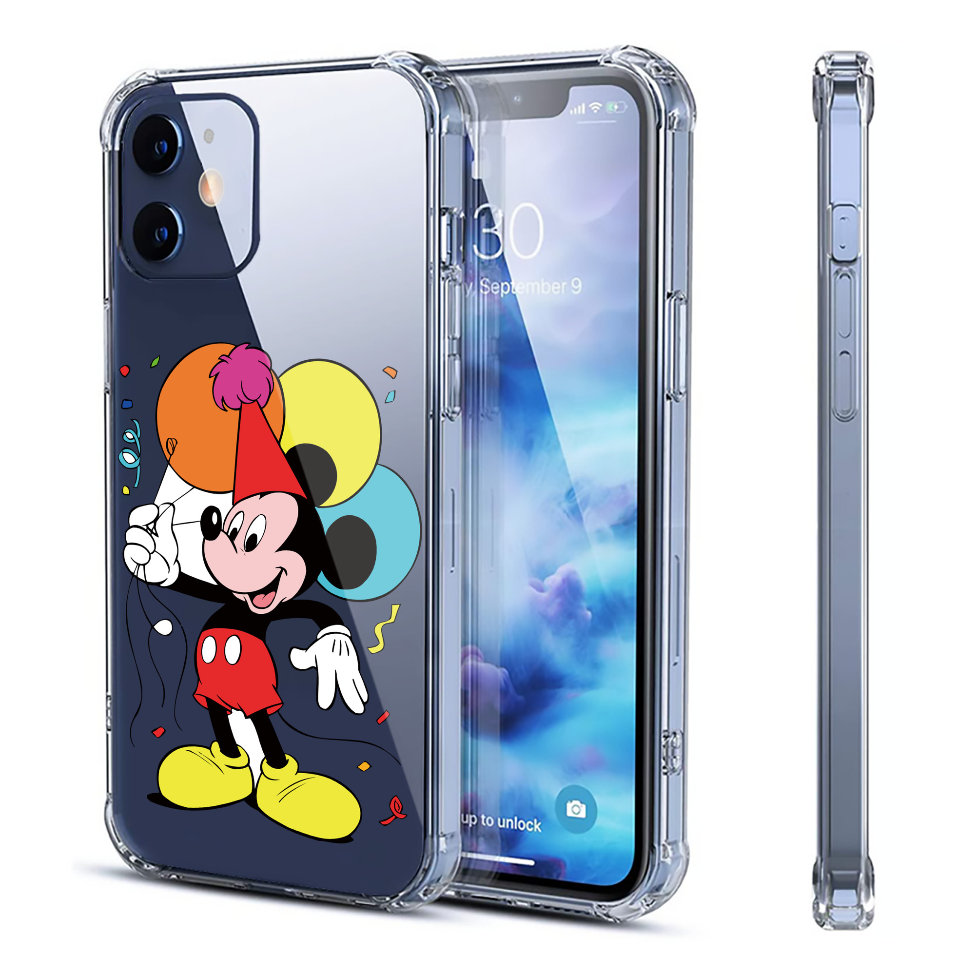 （画像用） ミッキーマウス Mickey Mouse 【iPhone 12シリーズ対応】透明スマホケース（クリアソフトケース）